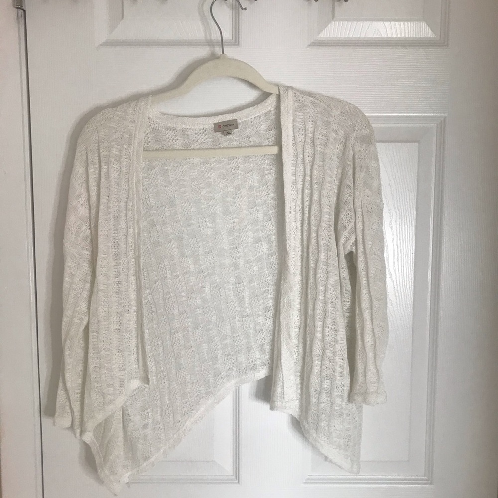 Cremieux white cream cardigan size XS